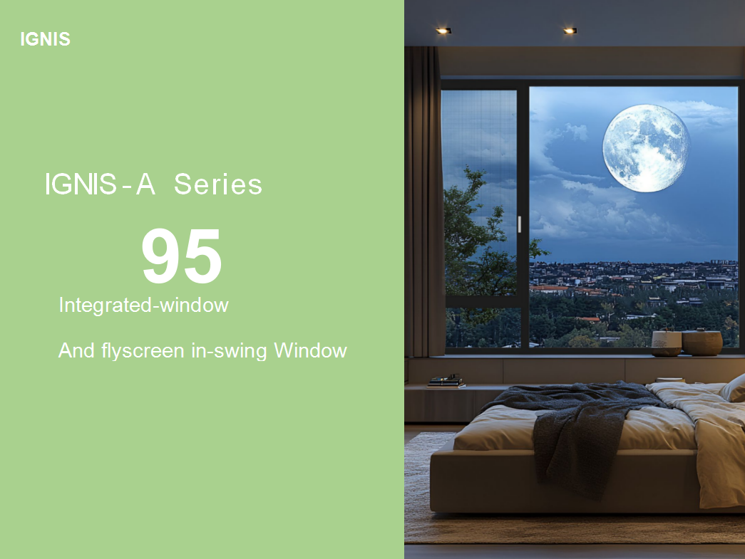 IGNIS A95 Integrated Screen Double Inswing Window